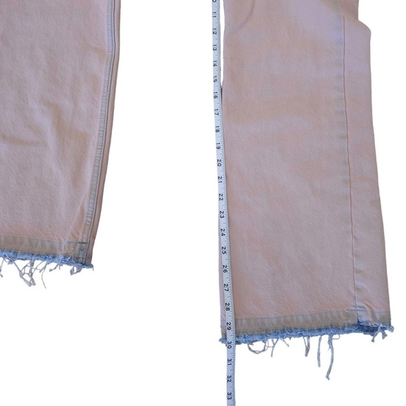 Zara high rise raw hem flare jeans pink blue size 2 - Picture 8 of 13